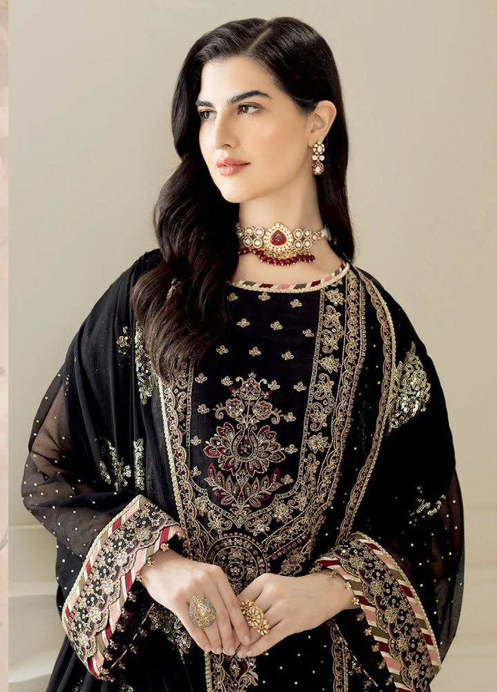 Celine by Alizeh Fashion Embroidered Chiffon Suit Unstitched 3 Piece AFB25C D-05 Alba - Formals Collection