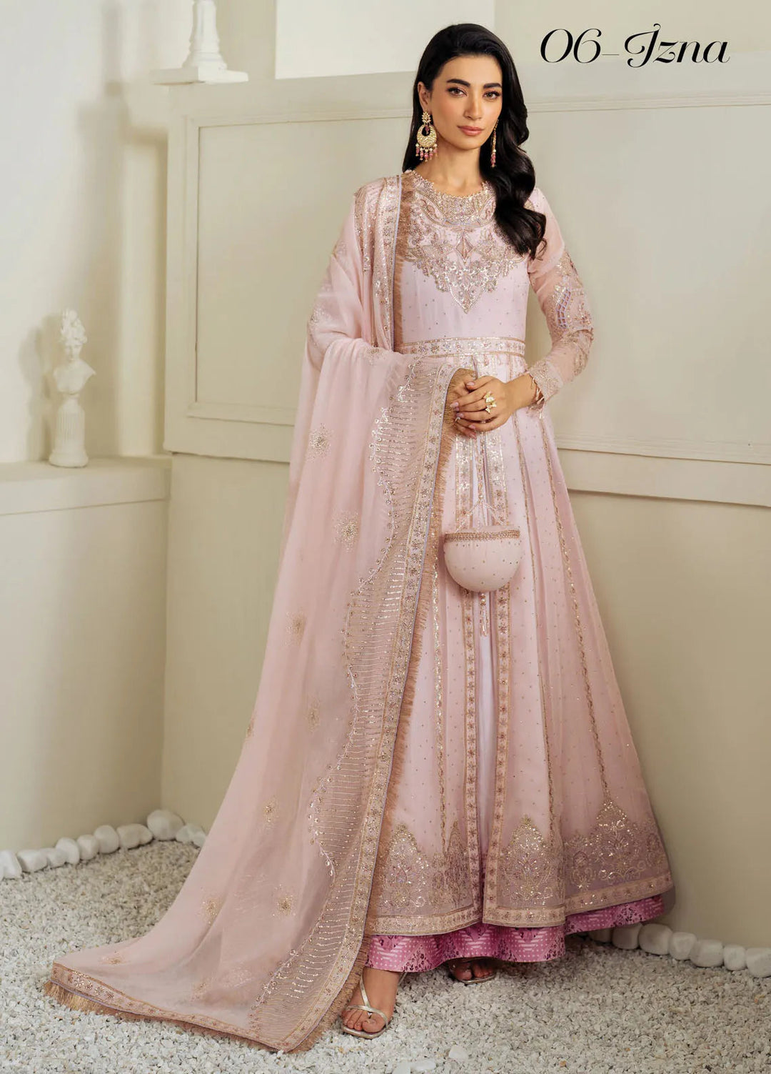 Celine by Alizeh Fashion Embroidered Chiffon Suit Unstitched 3 Piece AFB25C D-06 Izna - Formals Collection