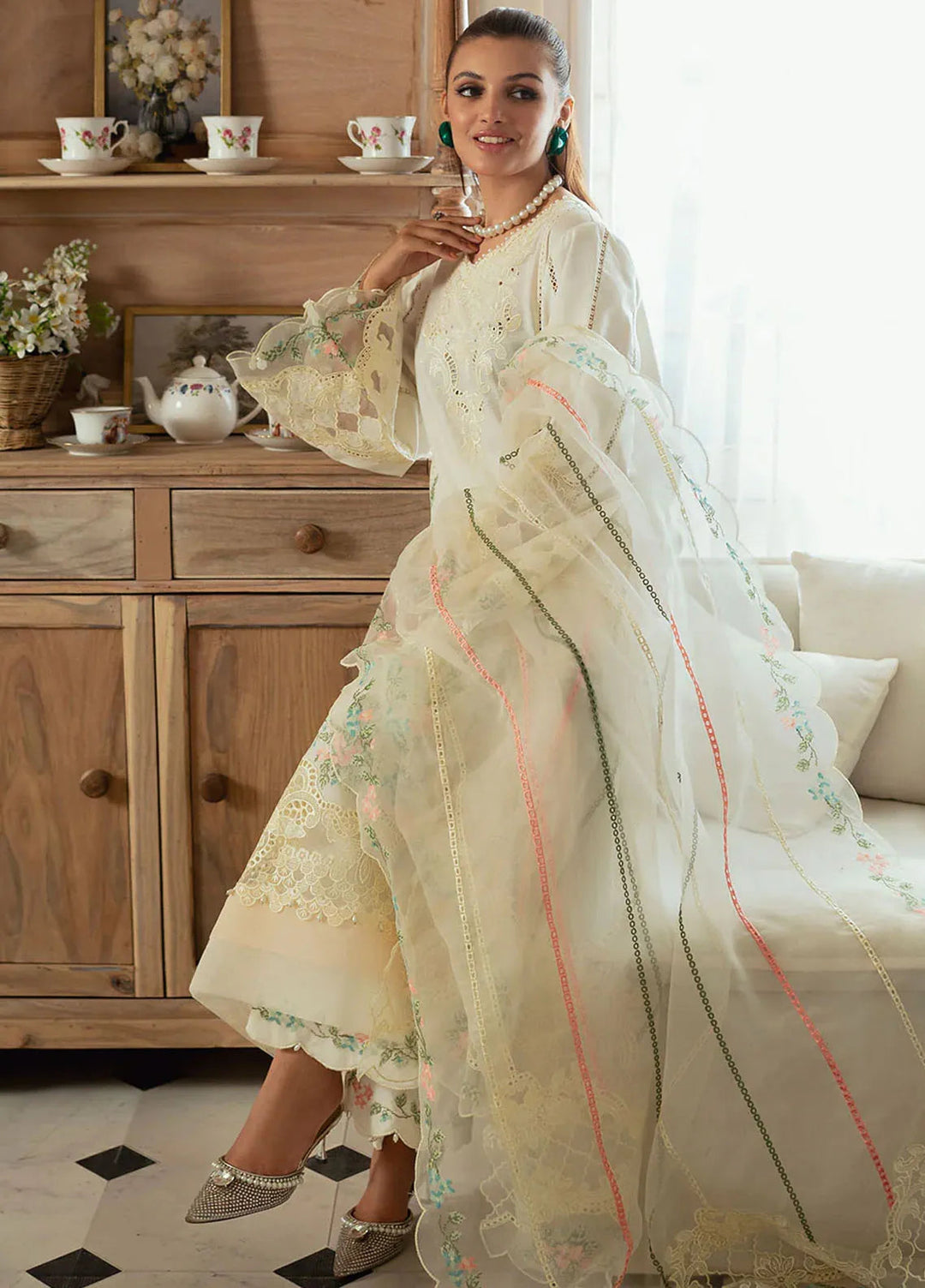 Celine By Faiza Faisal Embroidered Lawn Suit Unstitched 3 Piece FFX24E Bella - Summer Collection