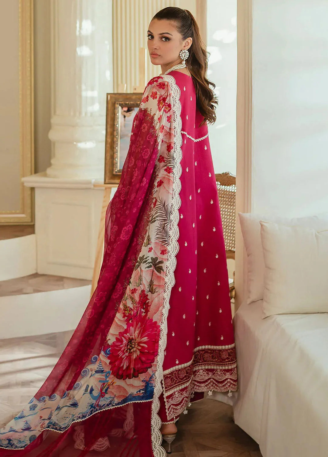Celine By Faiza Faisal Embroidered Lawn Suit Unstitched 3 Piece FFX24E Mawra - Summer Collection