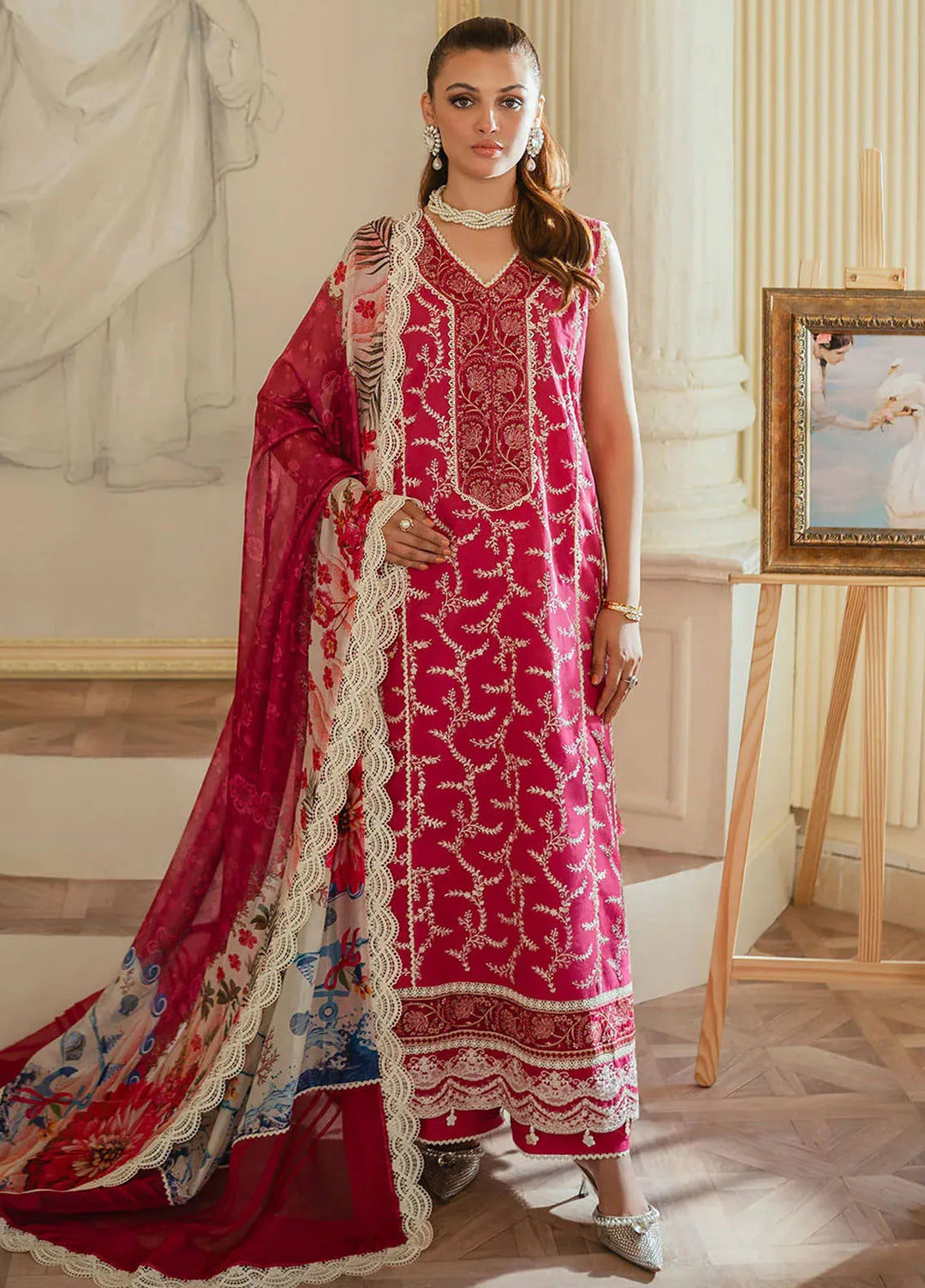 Celine By Faiza Faisal Embroidered Lawn Suit Unstitched 3 Piece FFX24E Mawra - Summer Collection