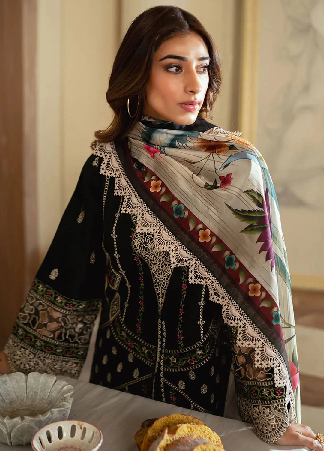 Celine By Faiza Faisal Embroidered Lawn Suit Unstitched 3 Piece FFX24E Mehr - Summer Collection