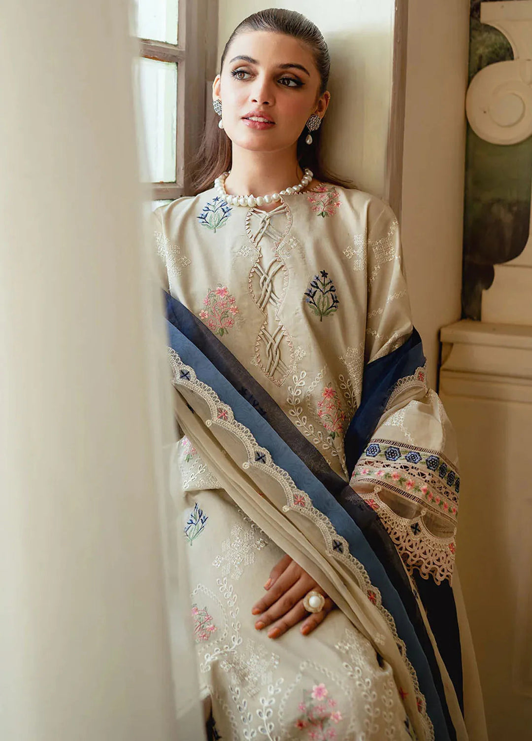 Celine By Faiza Faisal Embroidered Lawn Suit Unstitched 3 Piece FFX24E Miel - Summer Collection