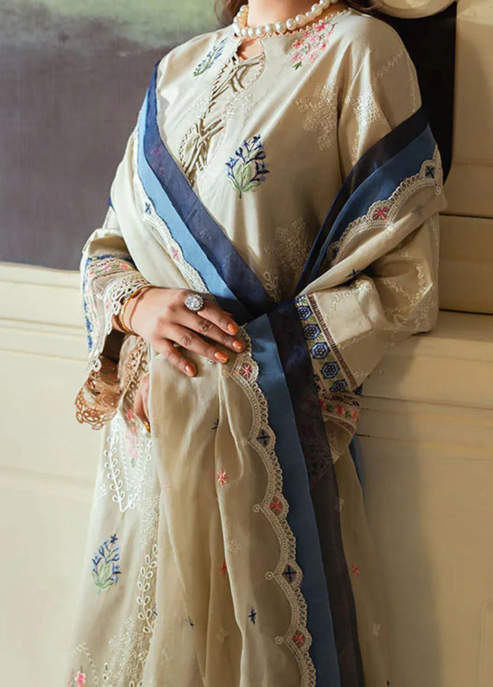 Celine By Faiza Faisal Embroidered Lawn Suit Unstitched 3 Piece FFX24E Miel - Summer Collection