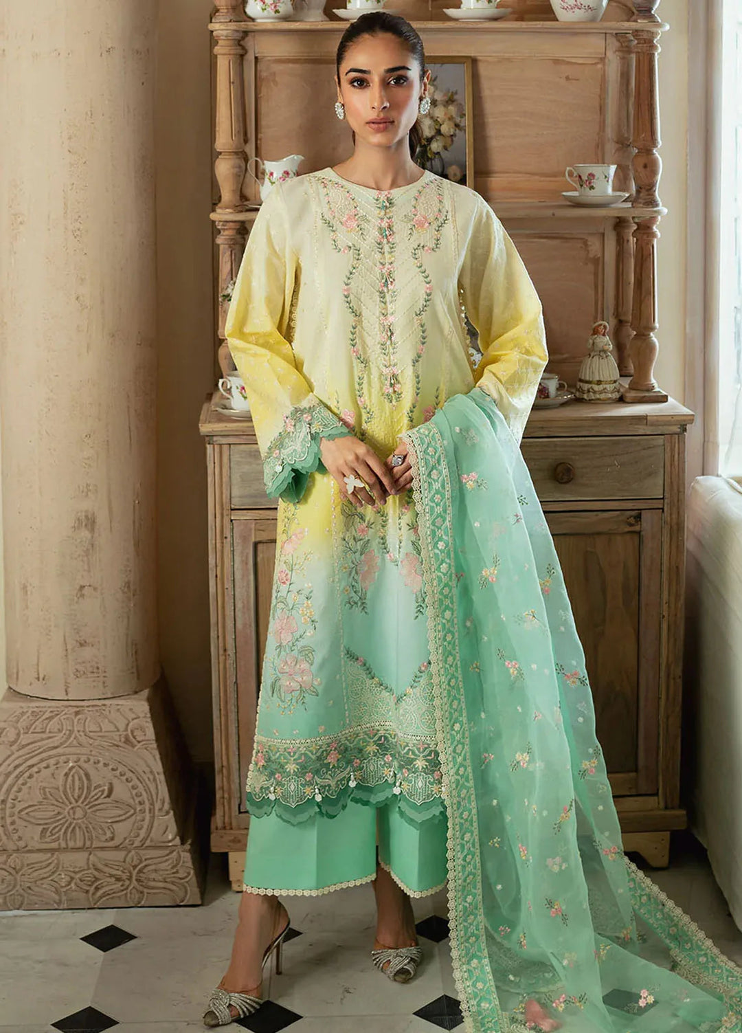 Celine By Faiza Faisal Embroidered Lawn Suit Unstitched 3 Piece FFX24E Noor - Summer Collection