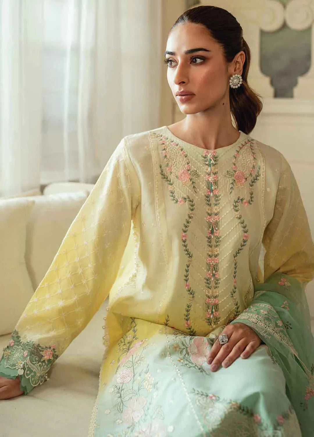 Celine By Faiza Faisal Embroidered Lawn Suit Unstitched 3 Piece FFX24E Noor - Summer Collection