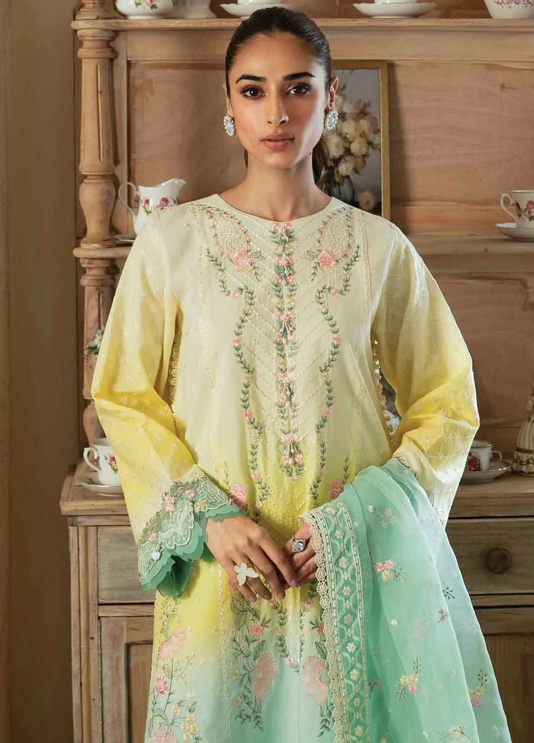 Celine By Faiza Faisal Embroidered Lawn Suit Unstitched 3 Piece FFX24E Noor - Summer Collection