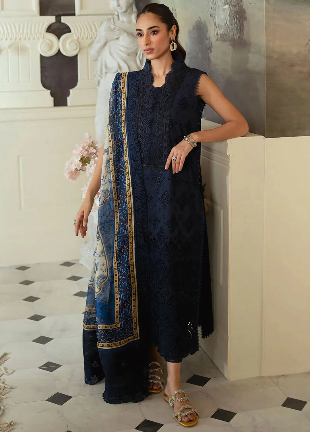 Celine By Faiza Faisal Embroidered Lawn Suit Unstitched 3 Piece FFX24E Roma - Summer Collection