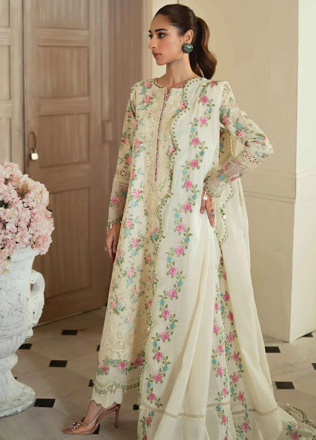 Celine By Faiza Faisal Embroidered Lawn Suit Unstitched 3 Piece FFX24E Seemal - Summer Collection