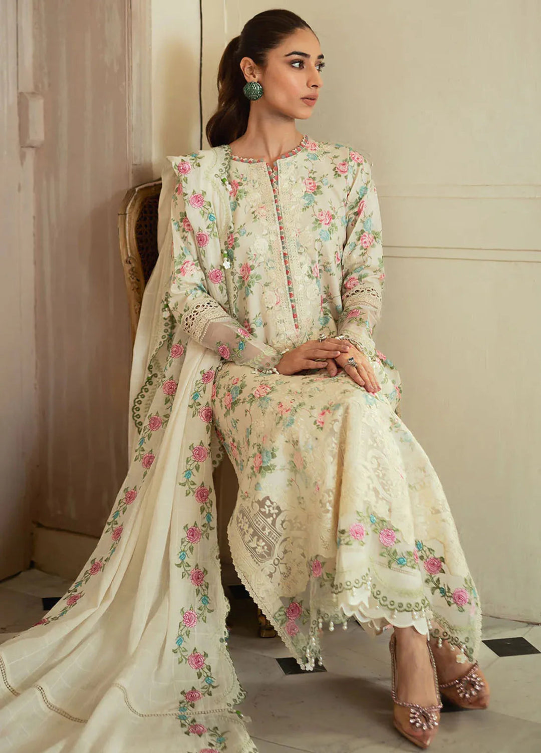 Celine By Faiza Faisal Embroidered Lawn Suit Unstitched 3 Piece FFX24E Seemal - Summer Collection