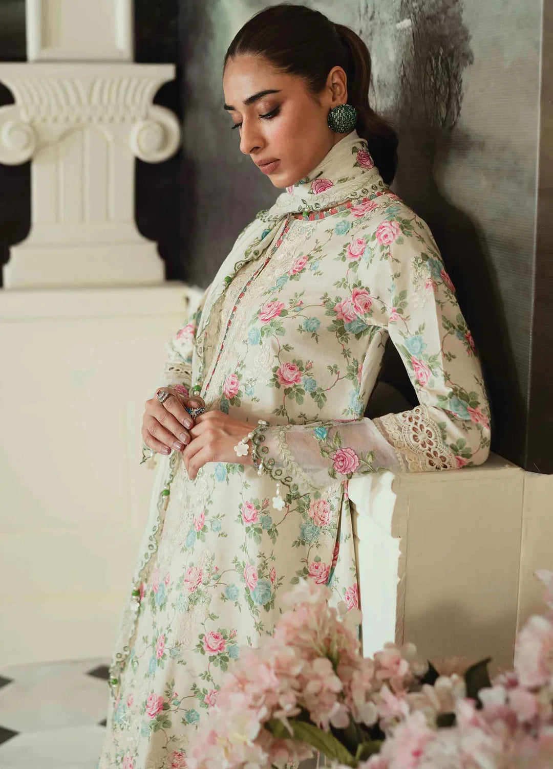 Celine By Faiza Faisal Embroidered Lawn Suit Unstitched 3 Piece FFX24E Seemal - Summer Collection