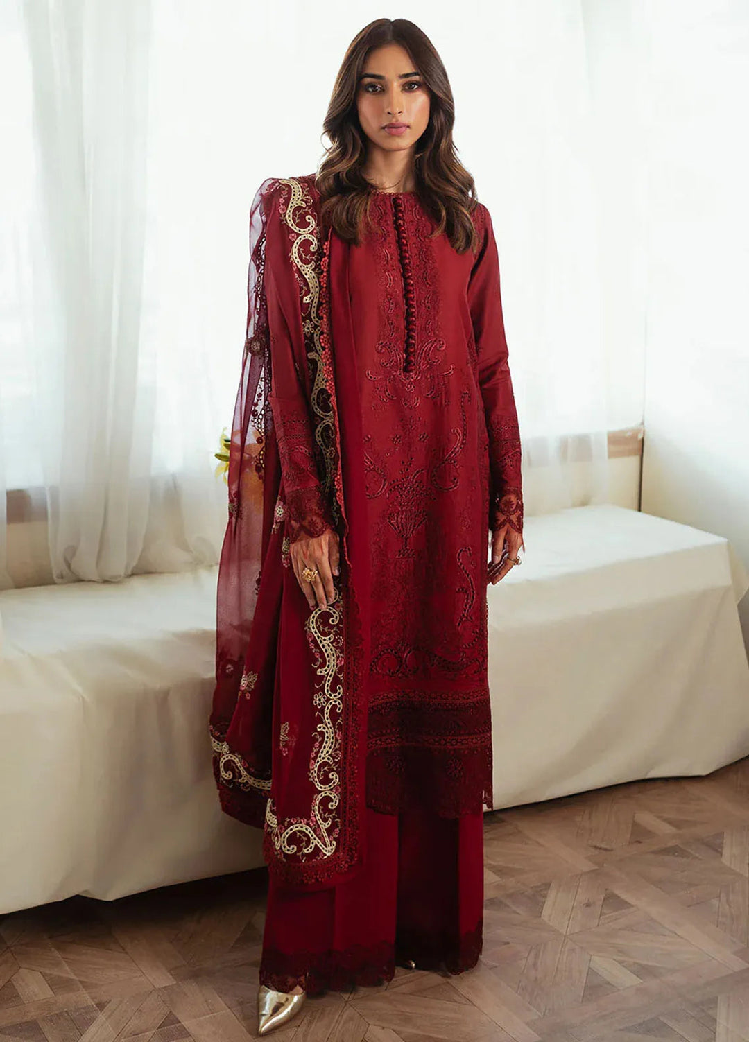 Celine By Faiza Faisal Embroidered Lawn Suit Unstitched 3 Piece FFX24E Zuha - Summer Collection