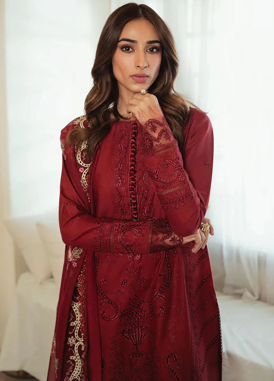 Celine By Faiza Faisal Embroidered Lawn Suit Unstitched 3 Piece FFX24E Zuha - Summer Collection