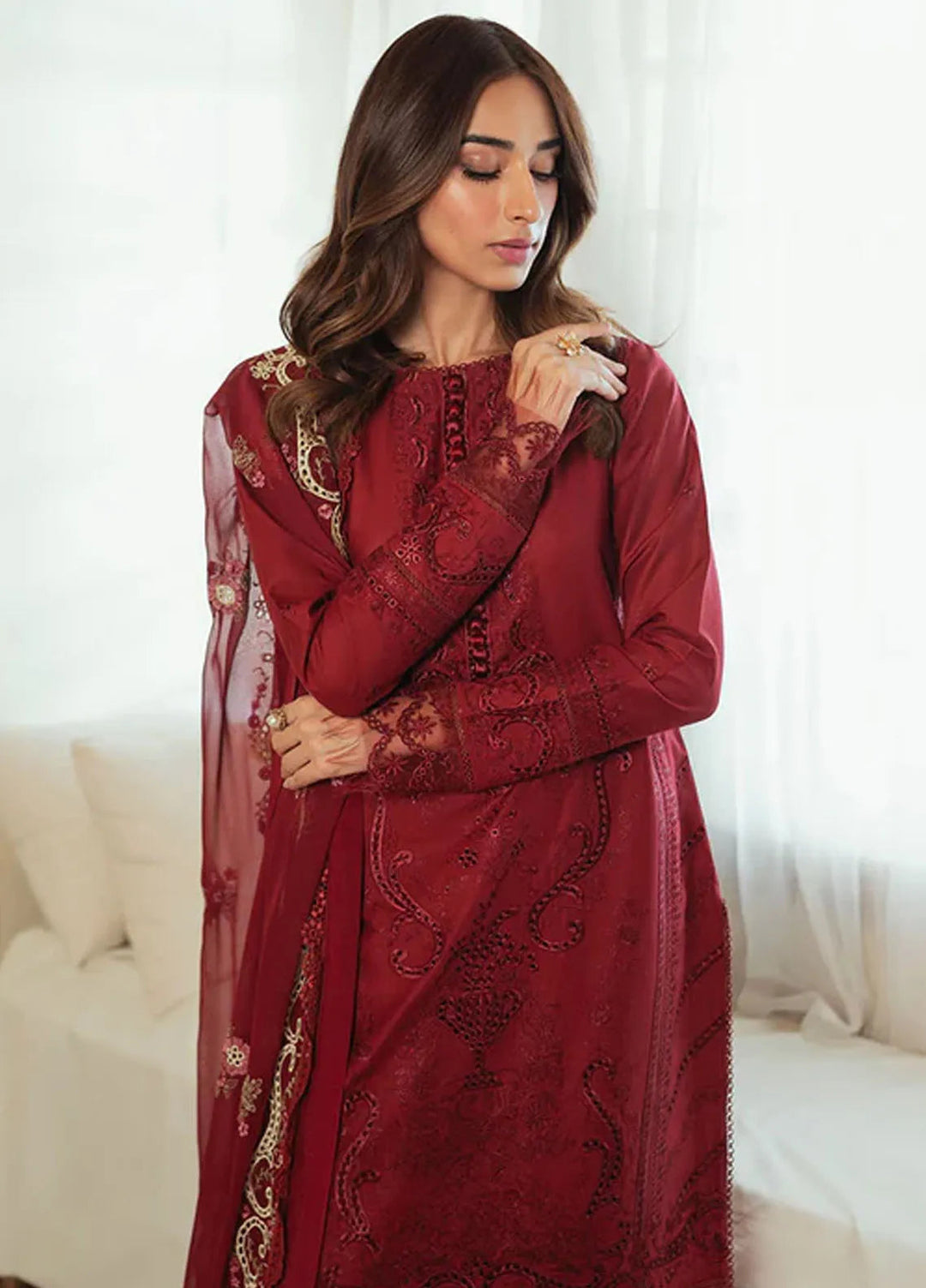 Celine By Faiza Faisal Embroidered Lawn Suit Unstitched 3 Piece FFX24E Zuha - Summer Collection