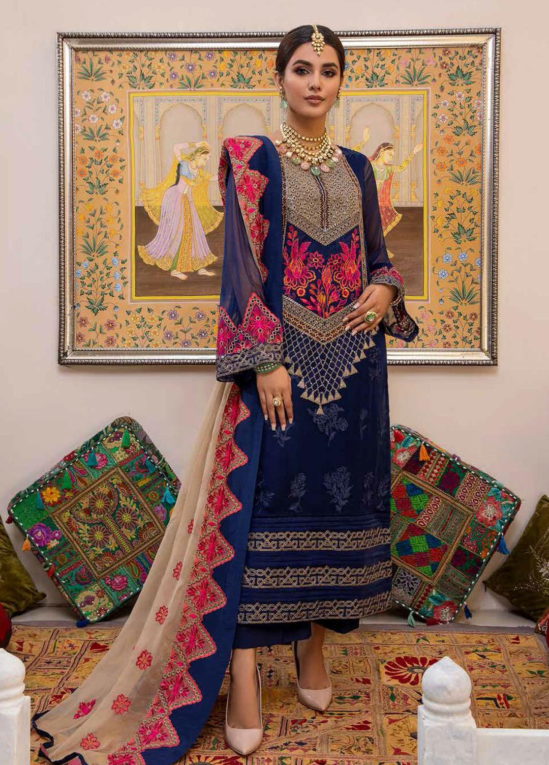 Celine By Charizma Embroidered Chiffon Suits Unstitched 3 Piece CRZ21CC CCE-04 - Luxury Collection