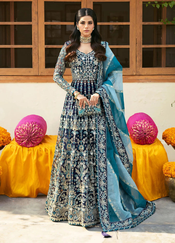 Chaandni by Gulaal Embroidered Net Suits Unstitched 4 Piece GL24CH D-05 Meena - Wedding Collection