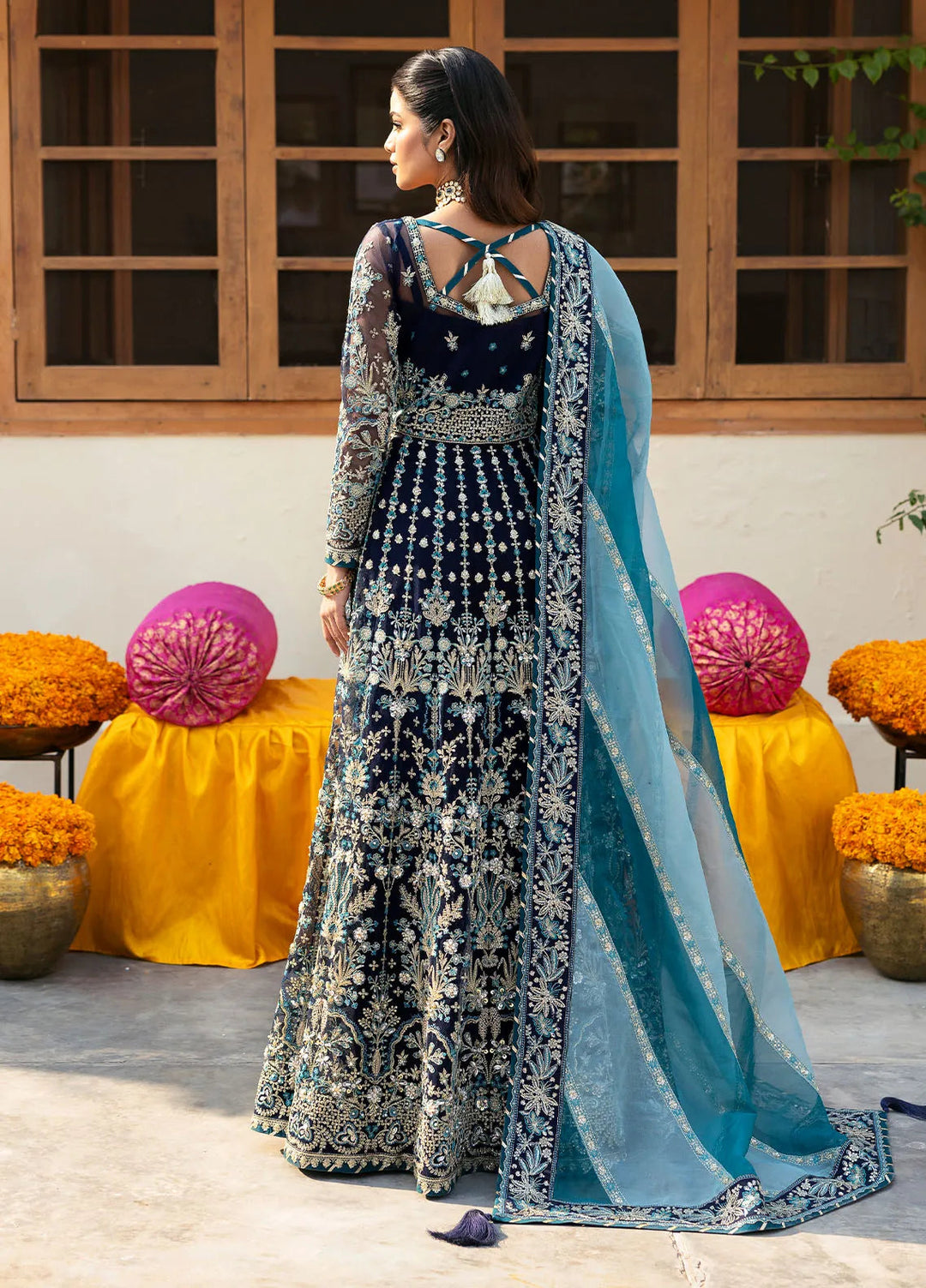 Chaandni by Gulaal Embroidered Net Suits Unstitched 4 Piece GL24CH D-05 Meena - Wedding Collection