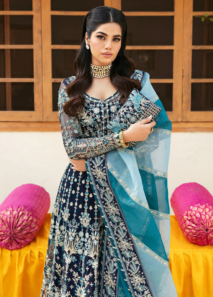 Chaandni by Gulaal Embroidered Net Suits Unstitched 4 Piece GL24CH D-05 Meena - Wedding Collection