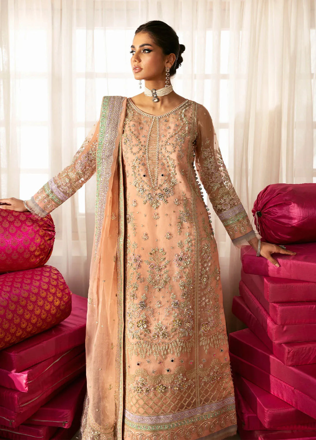 Chaandni by Gulaal Embroidered Organza Suits Unstitched 4 Piece GL24CH D-06 Raniya - Wedding Collection