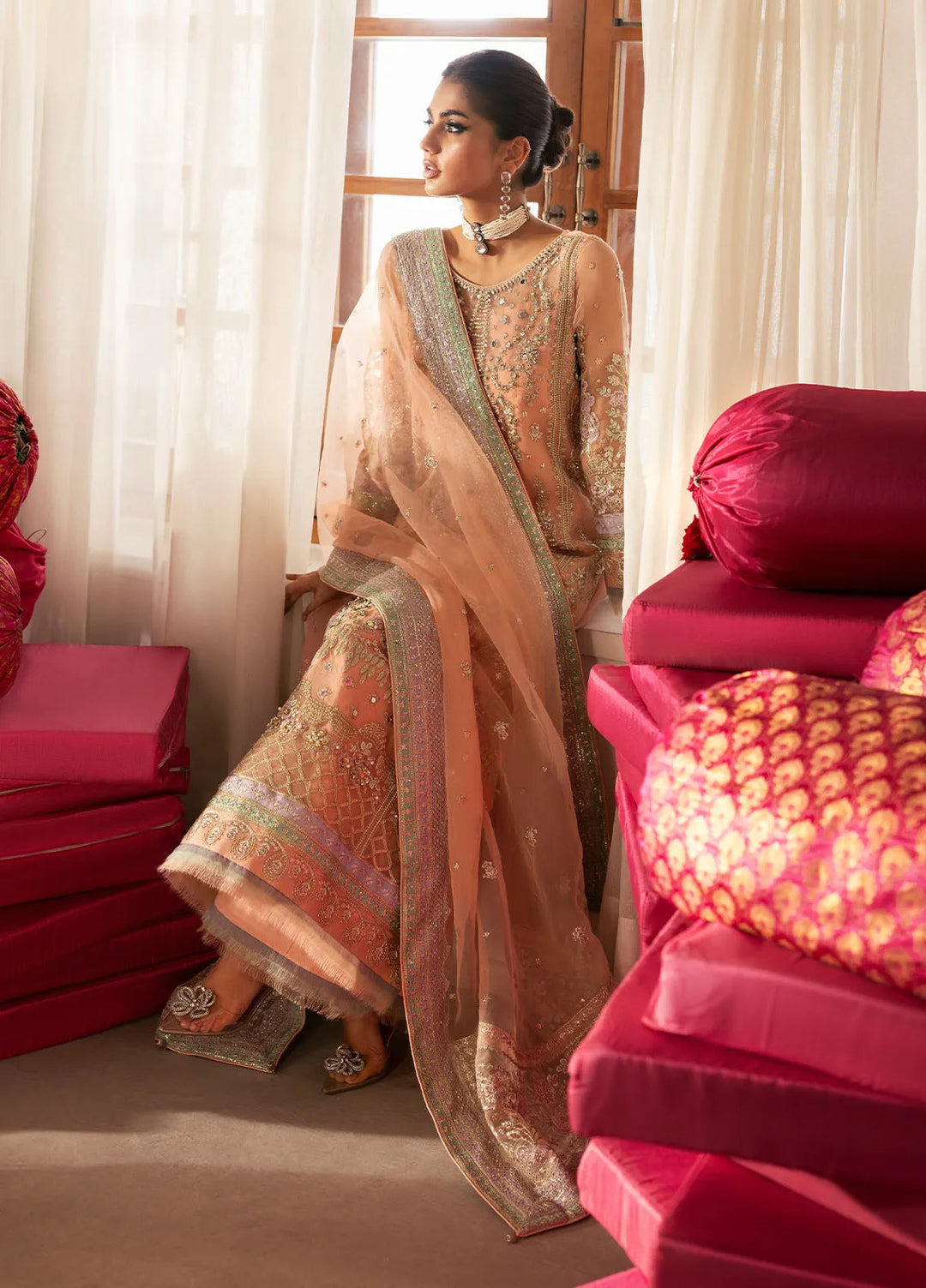 Chaandni by Gulaal Embroidered Organza Suits Unstitched 4 Piece GL24CH D-06 Raniya - Wedding Collection