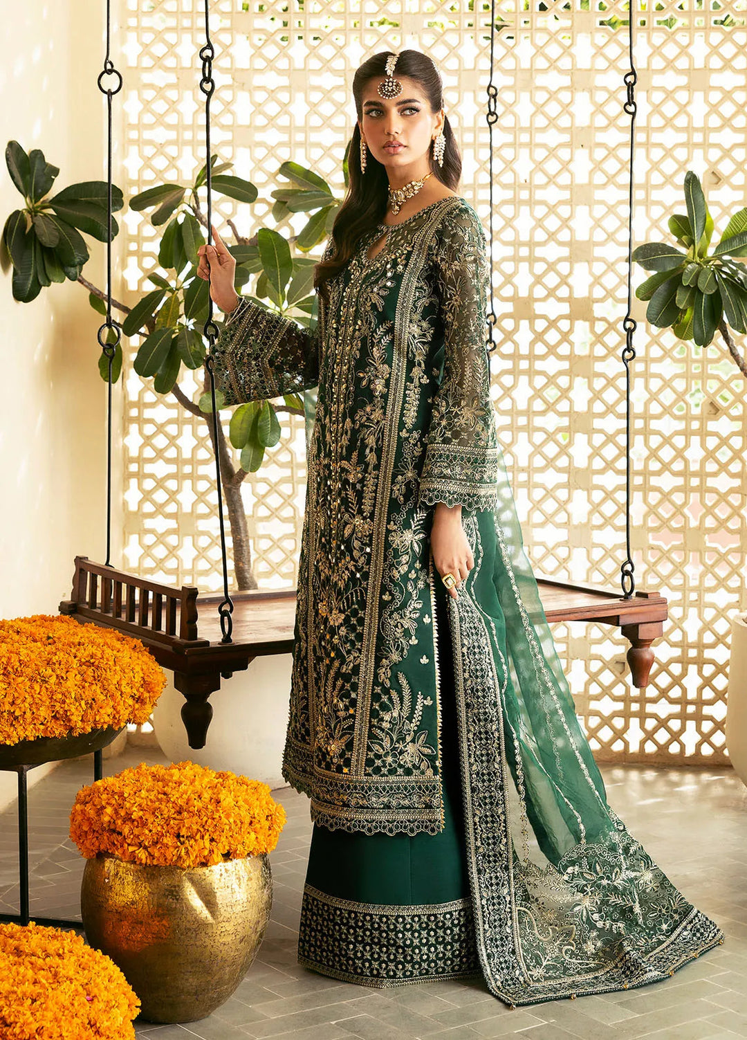 Chaandni by Gulaal Embroidered Organza Suits Unstitched 4 Piece GL24CH D-07 Zayra - Wedding Collection