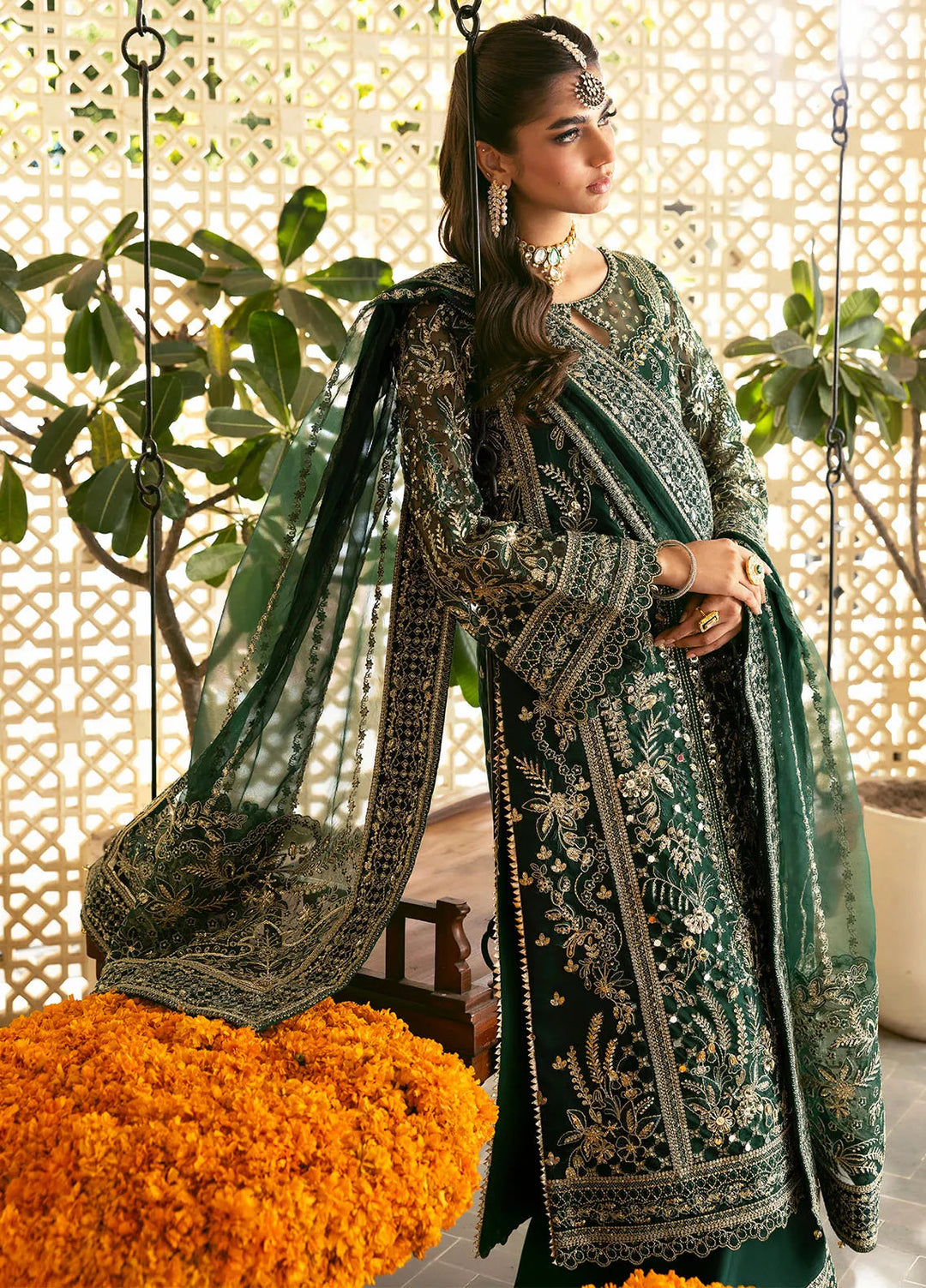 Chaandni by Gulaal Embroidered Organza Suits Unstitched 4 Piece GL24CH D-07 Zayra - Wedding Collection