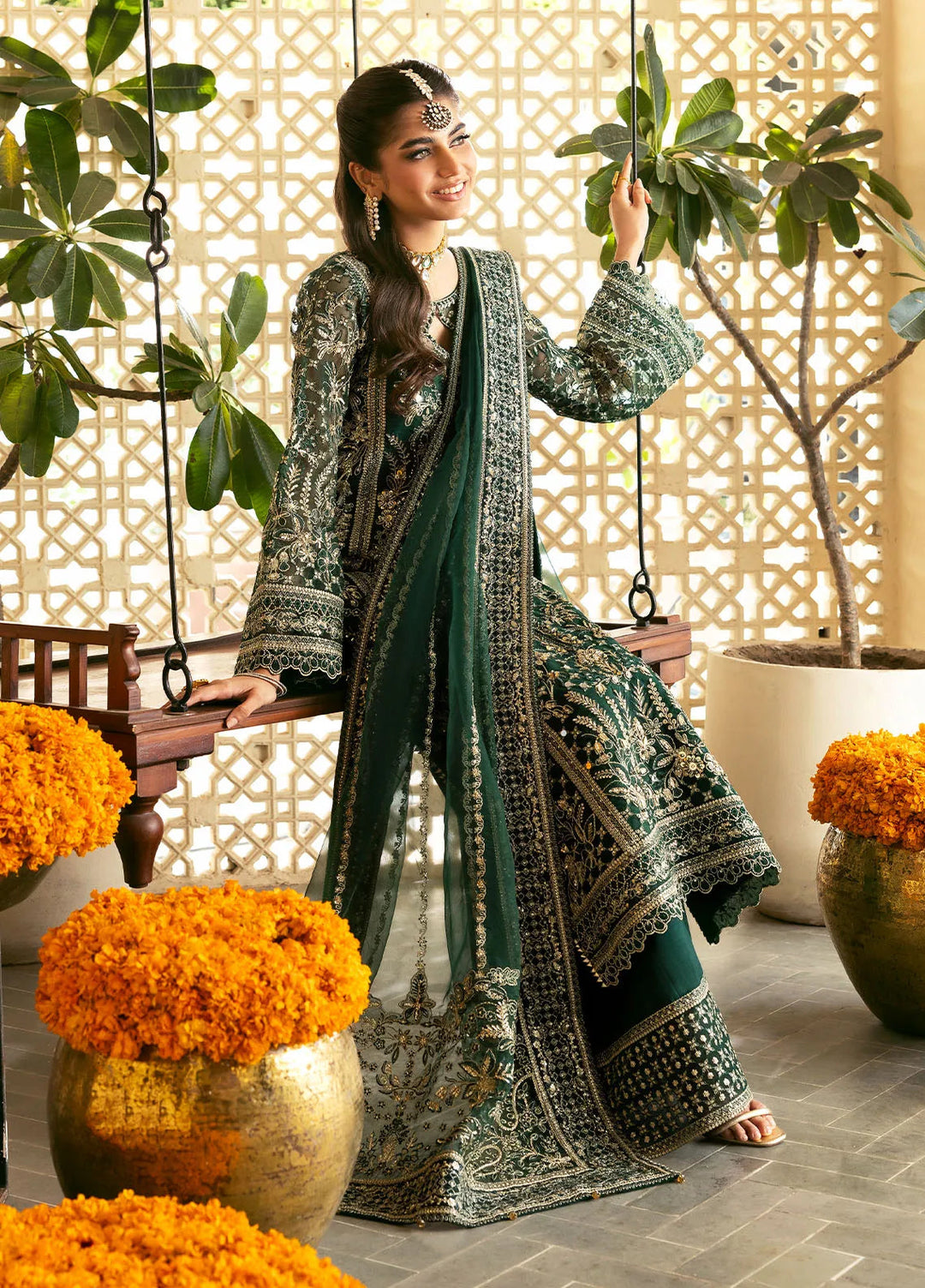 Chaandni by Gulaal Embroidered Organza Suits Unstitched 4 Piece GL24CH D-07 Zayra - Wedding Collection