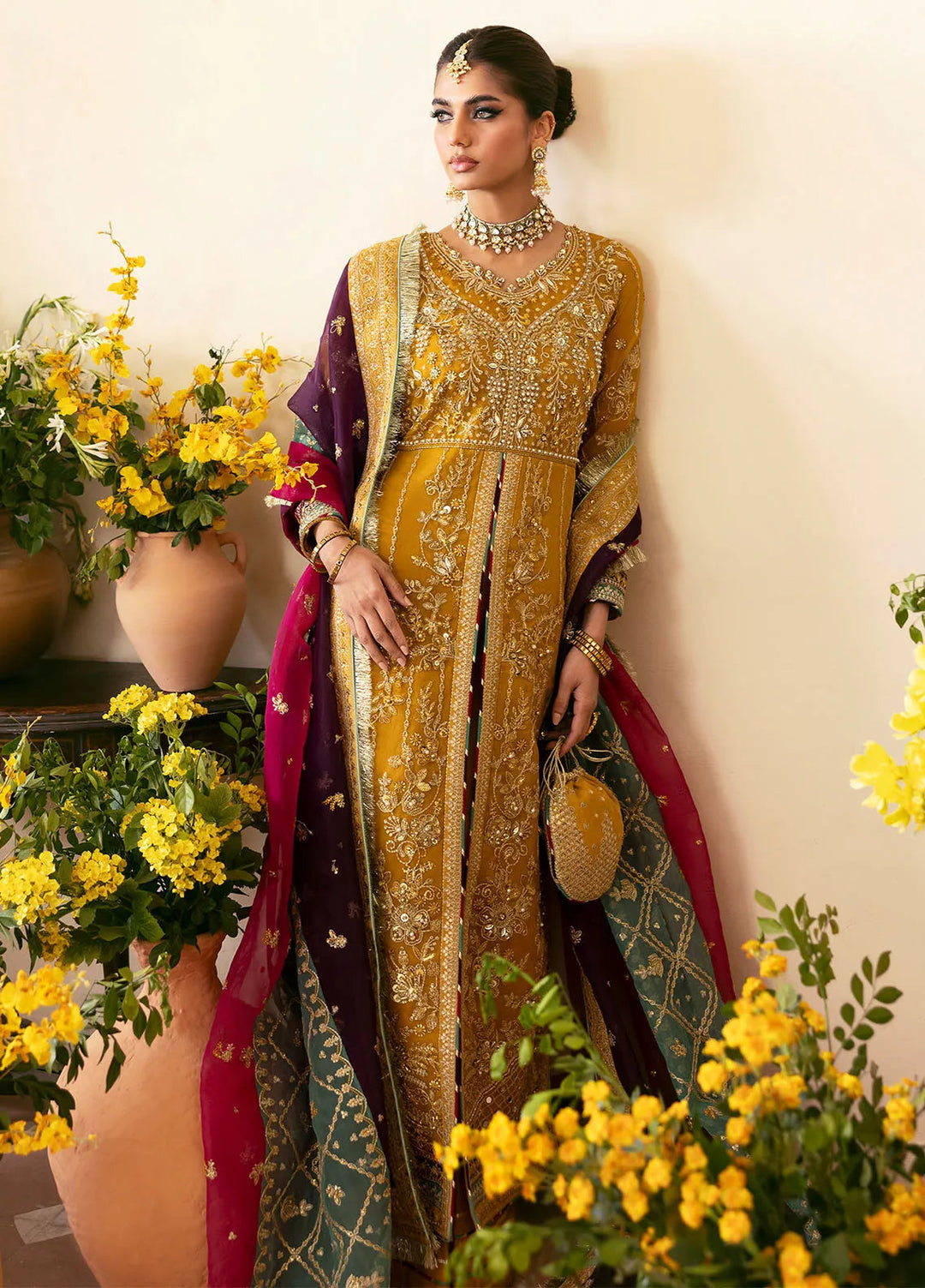 Chaandni by Gulaal Embroidered Organza Suits Unstitched 4 Piece GL24CH D-08 Nayaara - Wedding Collection