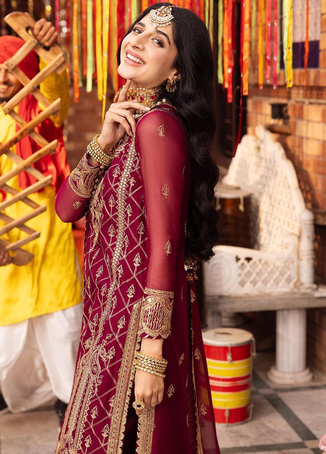 Chamak Damak by Asim Jofa Embroidered Chiffon Suits Unstitched 3 Piece AJ24CD AJCD-05 - Festive Collection