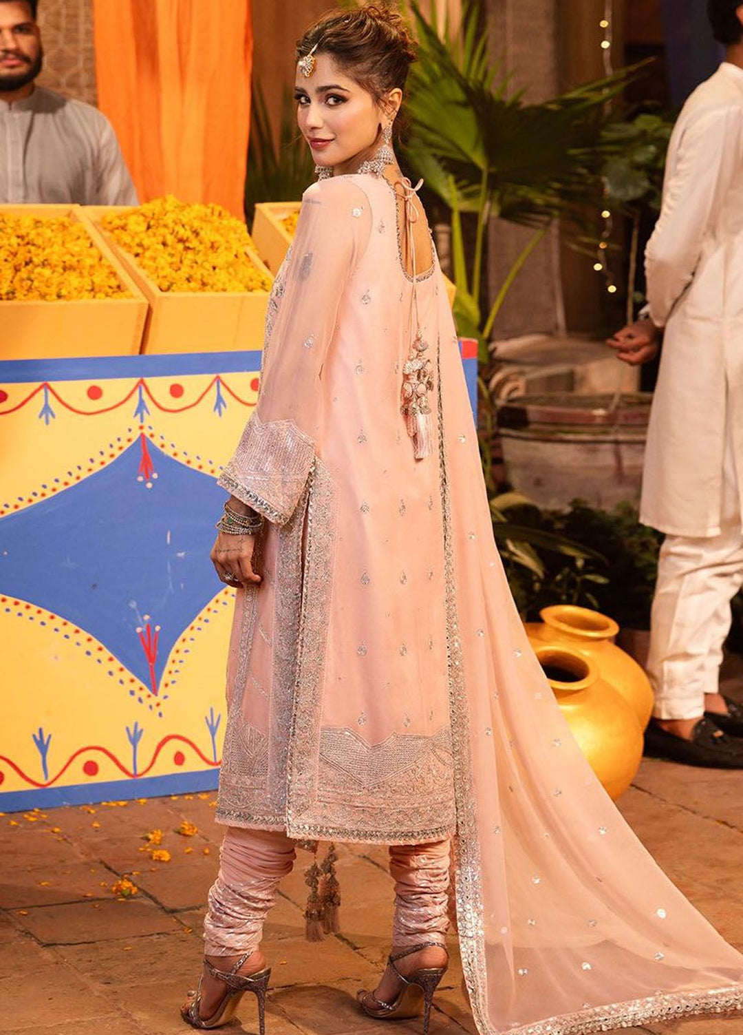 Chamak Damak by Asim Jofa Embroidered Chiffon Suits Unstitched 3 Piece AJ24CD AJCD-14 - Festive Collection