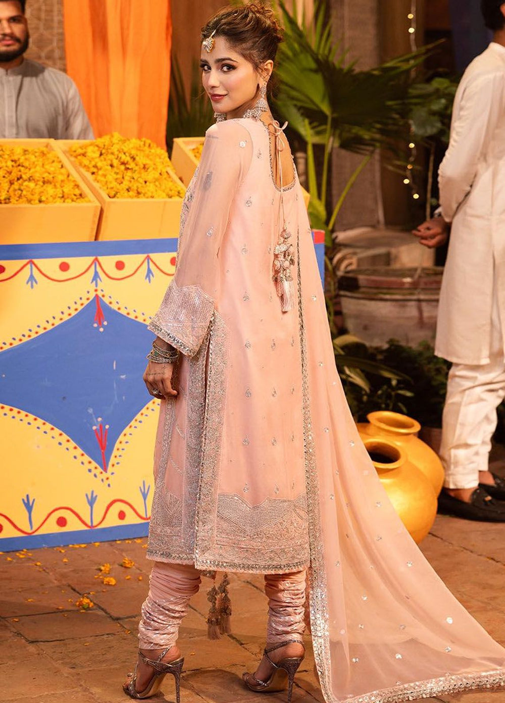 Chamak Damak by Asim Jofa Embroidered Chiffon Suits Unstitched 3 Piece AJ24CD AJCD-14 - Festive Collection