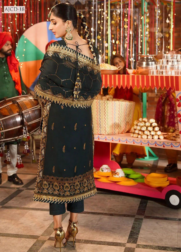 Chamak Damak by Asim Jofa Embroidered Chiffon Suits Unstitched 3 Piece AJ24CD AJCD-18 - Festive Collection