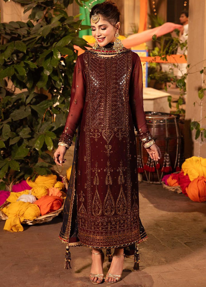 Chamak Damak by Asim Jofa Embroidered Chiffon Suits Unstitched 3 Piece AJ24CD AJCD-20 - Festive Collection