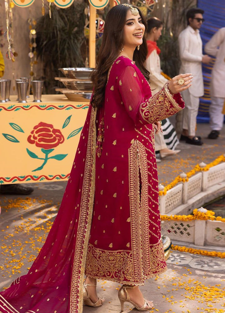 Chamak Damak by Asim Jofa Embroidered Chiffon Suits Unstitched 3 Piece AJ24CD AJCD-21 - Festive Collection