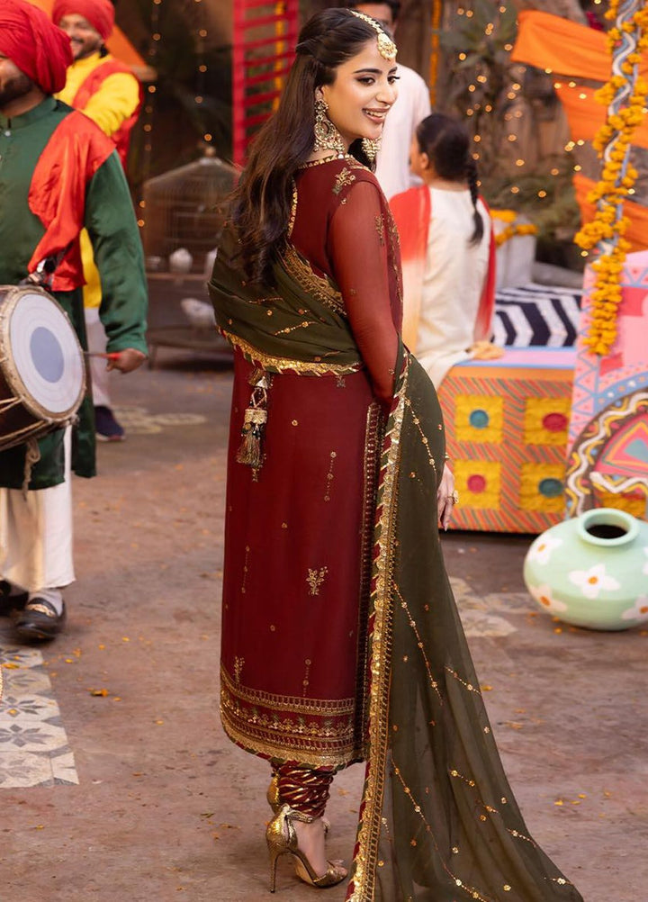 Chamak Damak by Asim Jofa Embroidered Chiffon Suits Unstitched 3 Piece AJ24CD AJCD-22 - Festive Collection