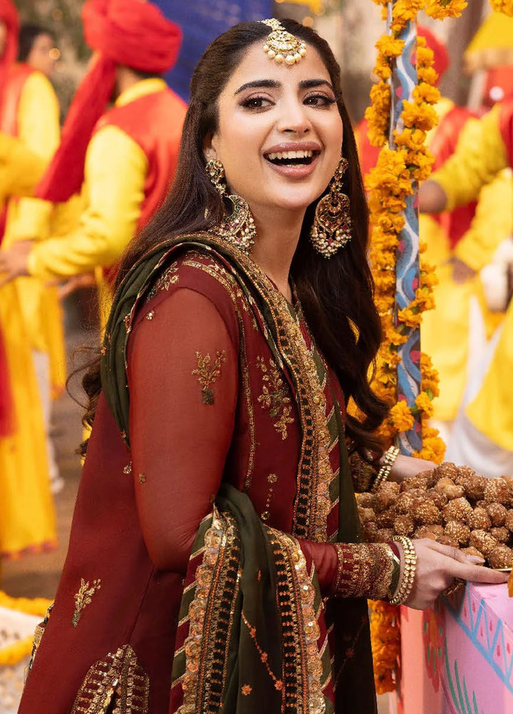 Chamak Damak by Asim Jofa Embroidered Chiffon Suits Unstitched 3 Piece AJ24CD AJCD-22 - Festive Collection