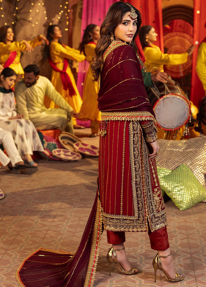 Chamak Damak by Asim Jofa Embroidered Chiffon Suits Unstitched 3 Piece AJ24CD AJCD-28 - Festive Collection