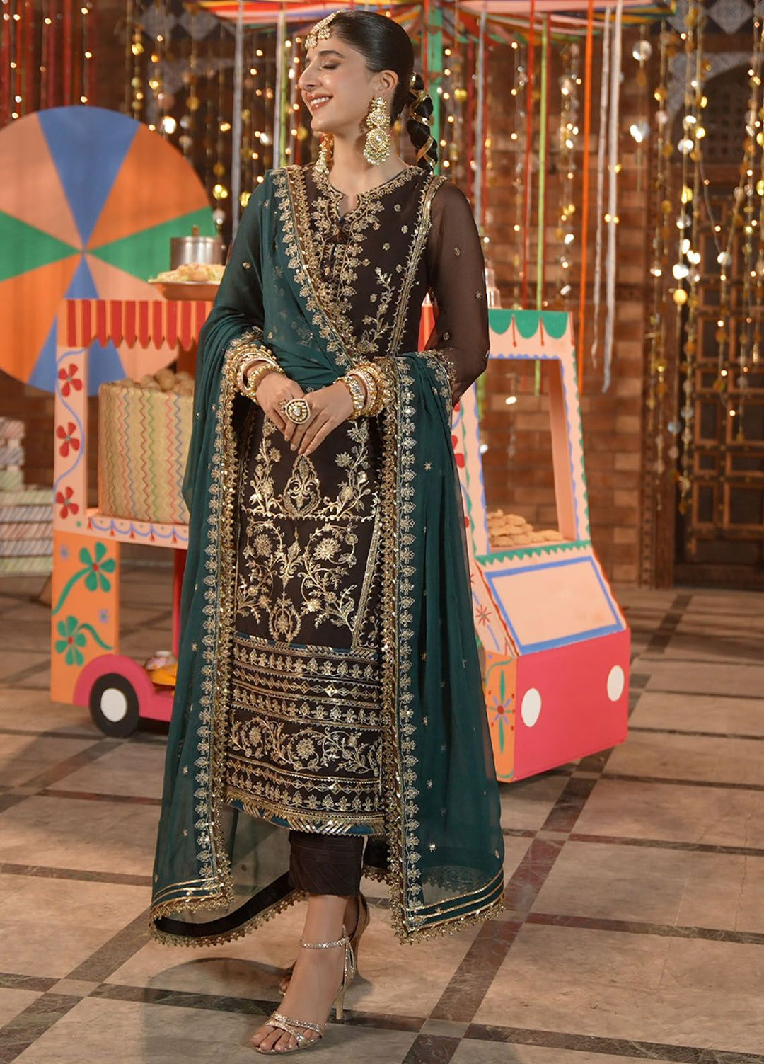 Chamak Damak by Asim Jofa Embroidered Chiffon Suits Unstitched 3 Piece AJ24CD AJCD-29 - Festive Collection