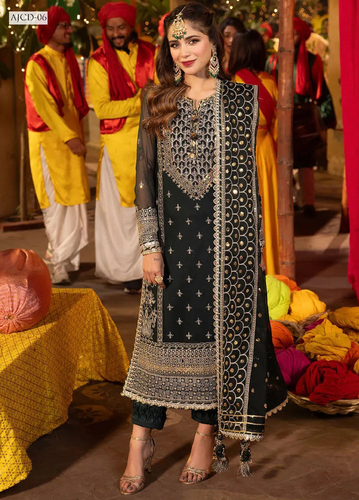 Chamak Damak by Asim Jofa Embroidered Chiffon Unstitched Suit 3 Piece AJ24CD AJCD-06 - Festive Collection