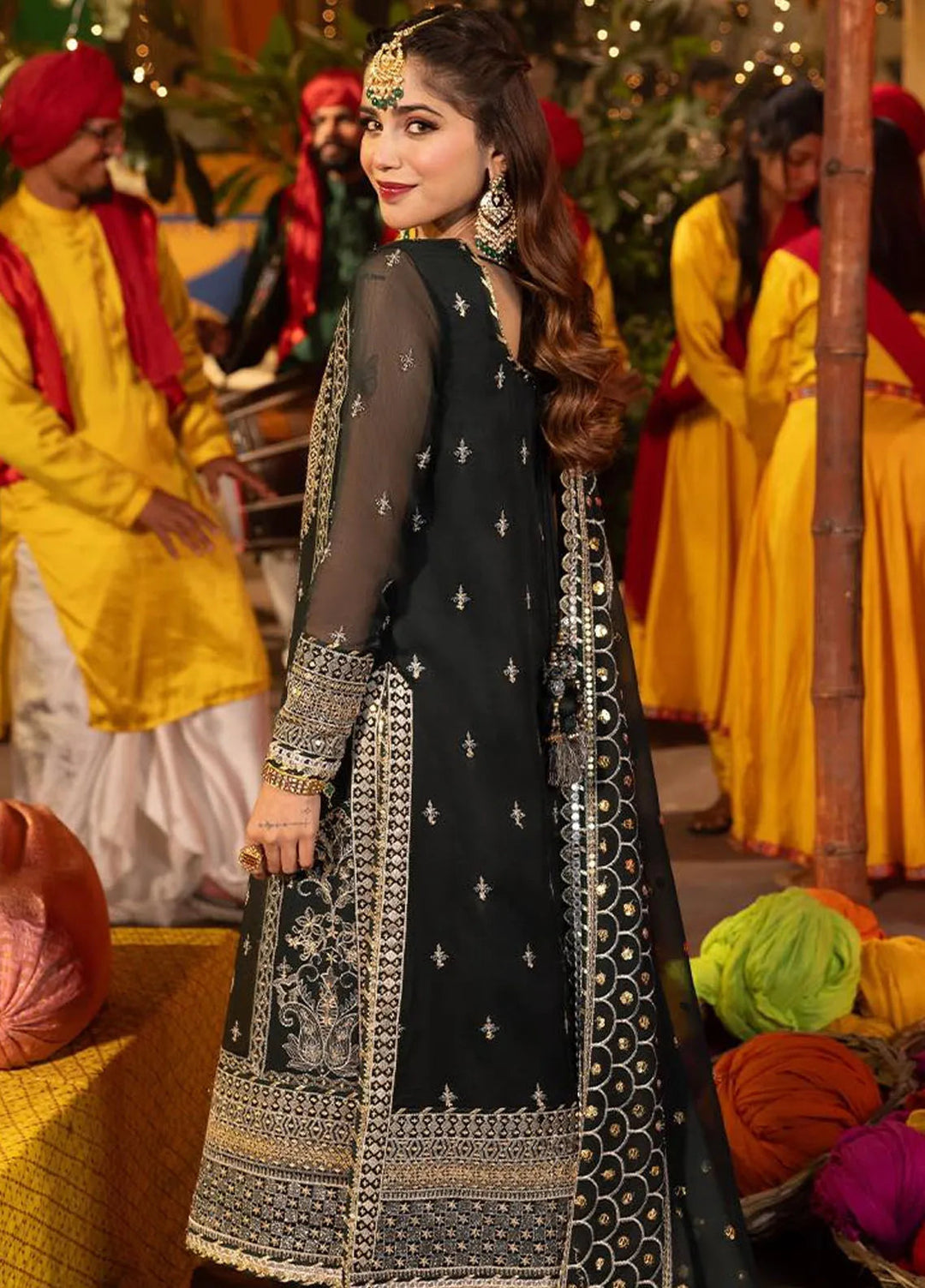 Chamak Damak by Asim Jofa Embroidered Chiffon Unstitched Suit 3 Piece AJ24CD AJCD-06 - Festive Collection