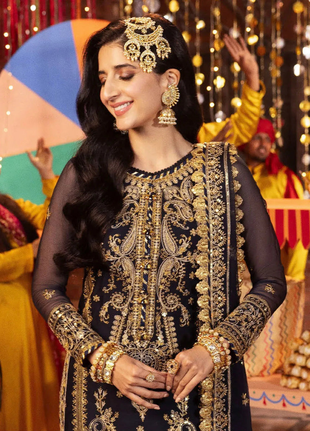 Chamak Damak by Asim Jofa Embroidered Chiffon Unstitched Suit 3 Piece AJ24CD AJCD-11 - Festive Collection