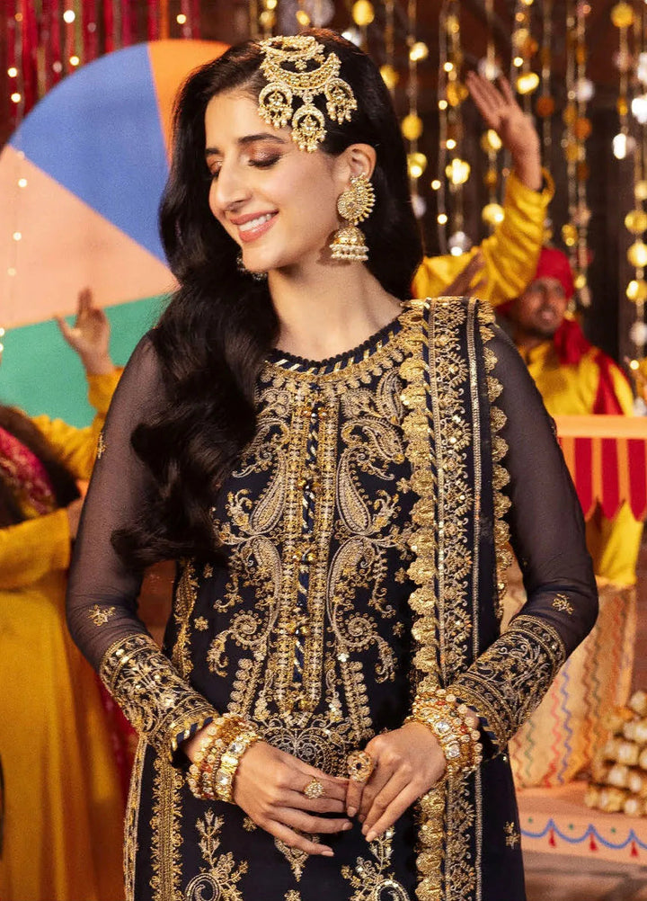 Chamak Damak by Asim Jofa Embroidered Chiffon Unstitched Suit 3 Piece AJ24CD AJCD-11 - Festive Collection
