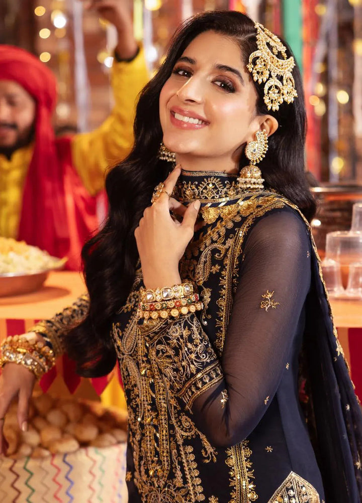 Chamak Damak by Asim Jofa Embroidered Chiffon Unstitched Suit 3 Piece AJ24CD AJCD-11 - Festive Collection