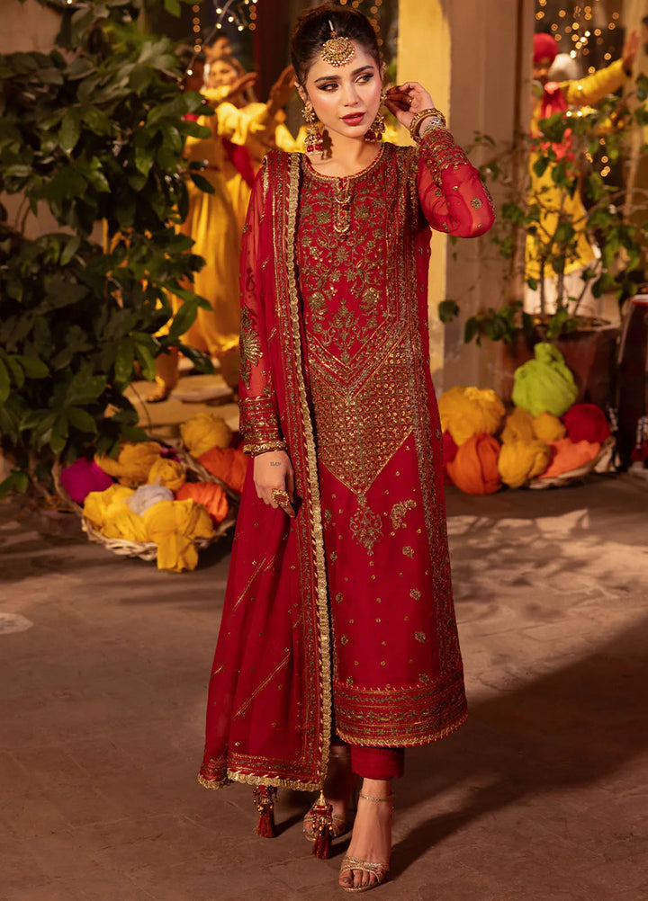 Chamak Damak by Asim Jofa Embroidered Chiffon Unstitched Suit 3 Piece AJ24CD AJCD-13 - Festive Collection