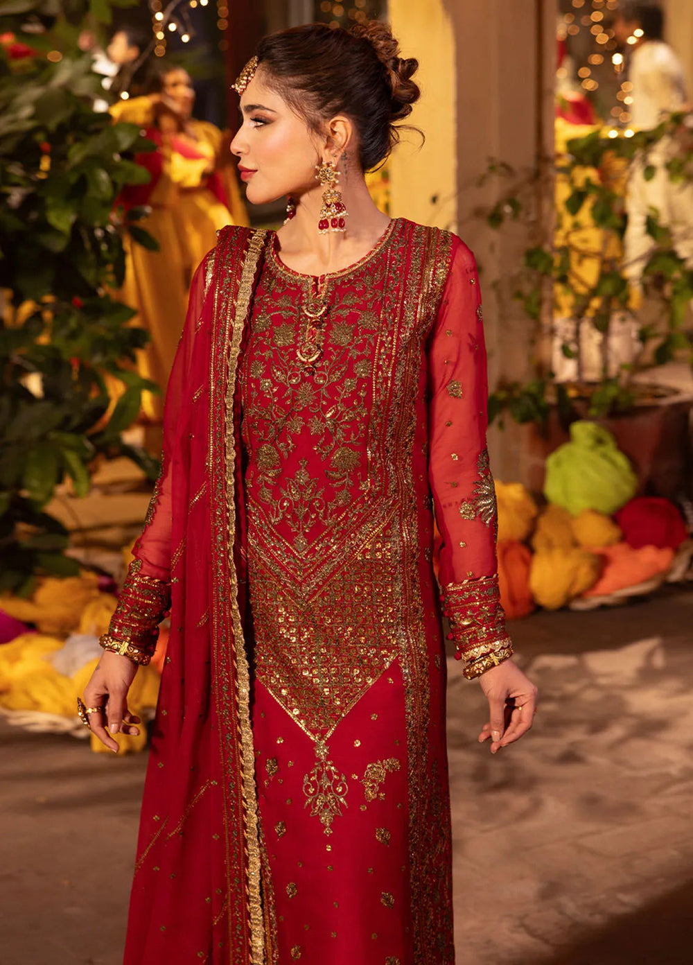 Chamak Damak by Asim Jofa Embroidered Chiffon Unstitched Suit 3 Piece AJ24CD AJCD-13 - Festive Collection