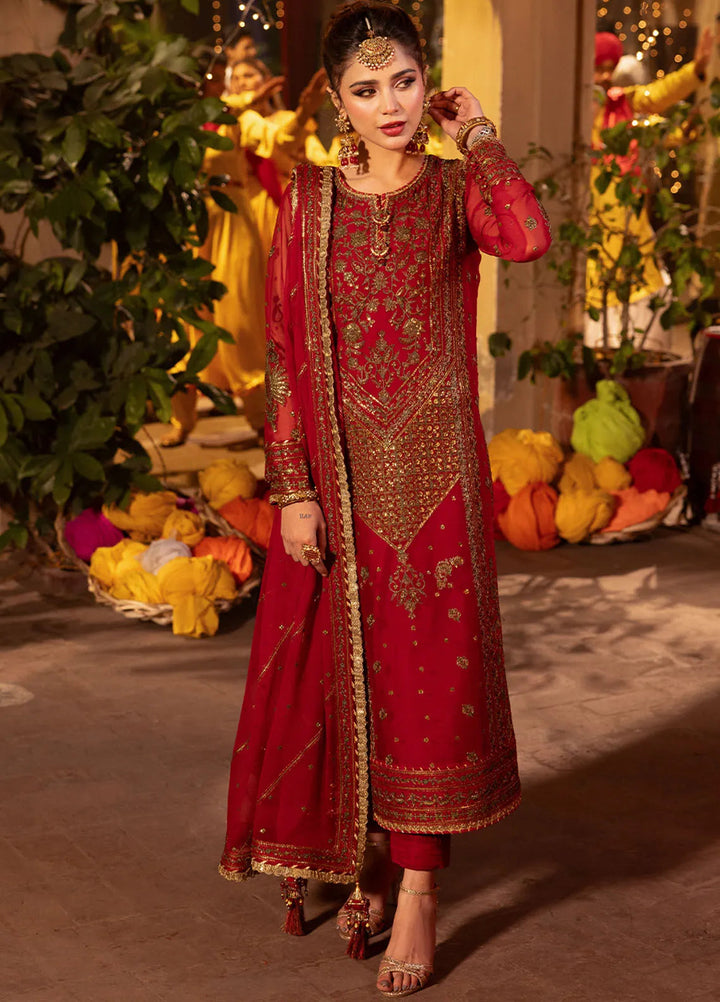 Chamak Damak by Asim Jofa Embroidered Chiffon Unstitched Suit 3 Piece AJ24CD AJCD-13 - Festive Collection