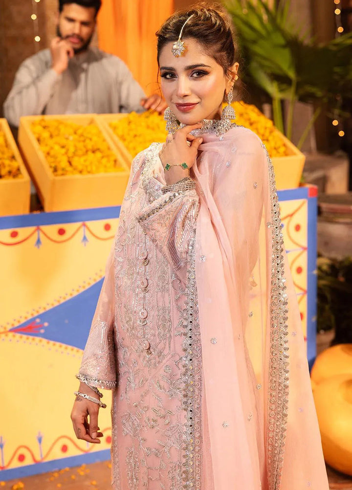 Chamak Damak by Asim Jofa Embroidered Chiffon Unstitched Suit 3 Piece AJ24CD AJCD-14 - Festive Collection