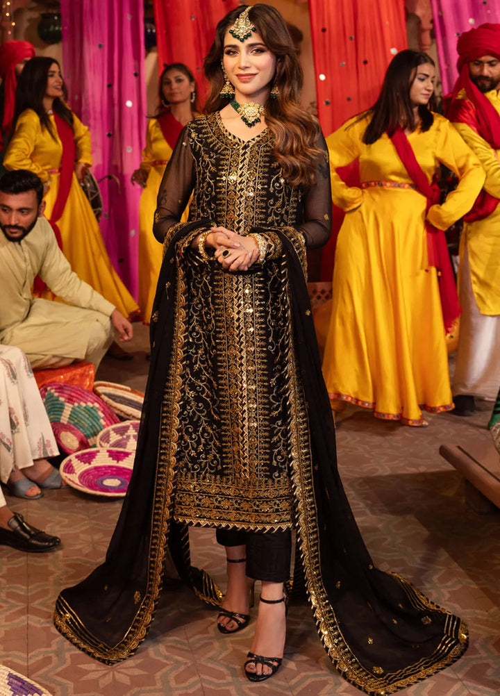 Chamak Damak by Asim Jofa Embroidered Chiffon Unstitched Suit 3 Piece AJ24CD AJCD-19 - Festive Collection
