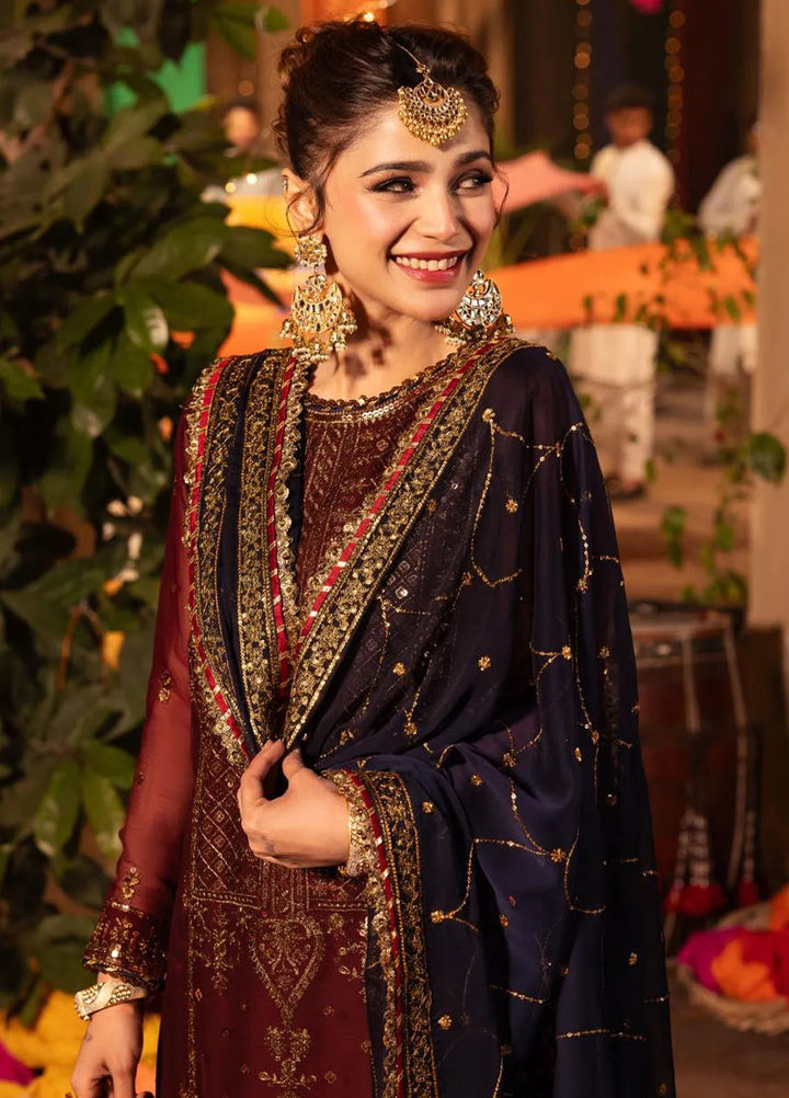 Chamak Damak by Asim Jofa Embroidered Chiffon Unstitched Suit 3 Piece AJ24CD AJCD-20 - Festive Collection