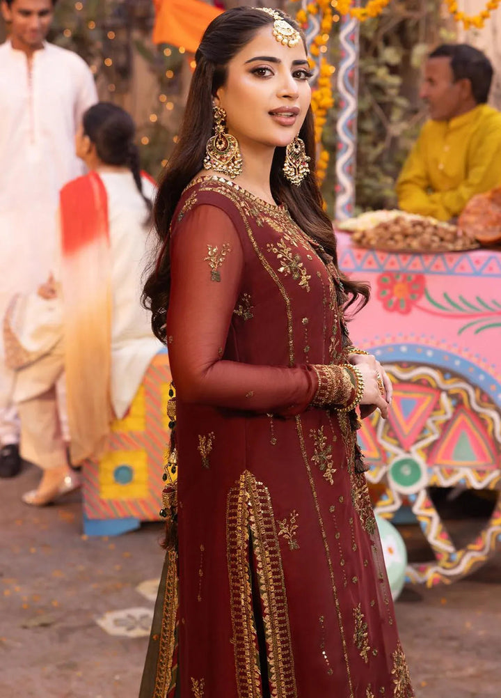 Chamak Damak by Asim Jofa Embroidered Chiffon Unstitched Suit 3 Piece AJ24CD AJCD-22 - Festive Collection